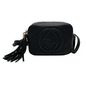 Gucci Soho Disco Shoulder Bag Interlocking GG Calfskin Leather Black